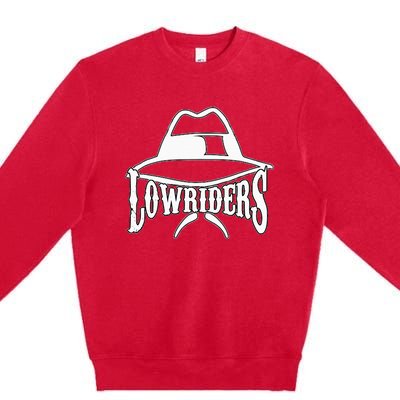 Lowrider Hat La Chicano Cholo Los Angeles Low Rider Premium Crewneck Sweatshirt