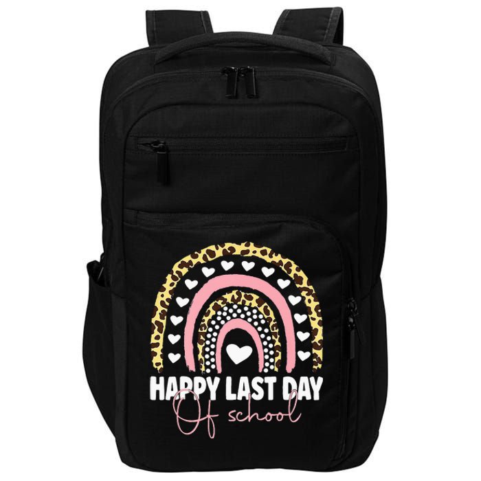 Leopard Happy Last Day Of School Student Graduation Rainbow Impact Tech Backpack