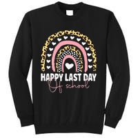 Leopard Happy Last Day Of School Student Graduation Rainbow Tall Sweatshirt