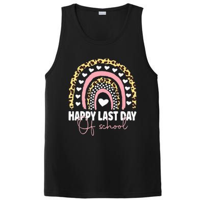 Leopard Happy Last Day Of School Student Graduation Rainbow PosiCharge Competitor Tank