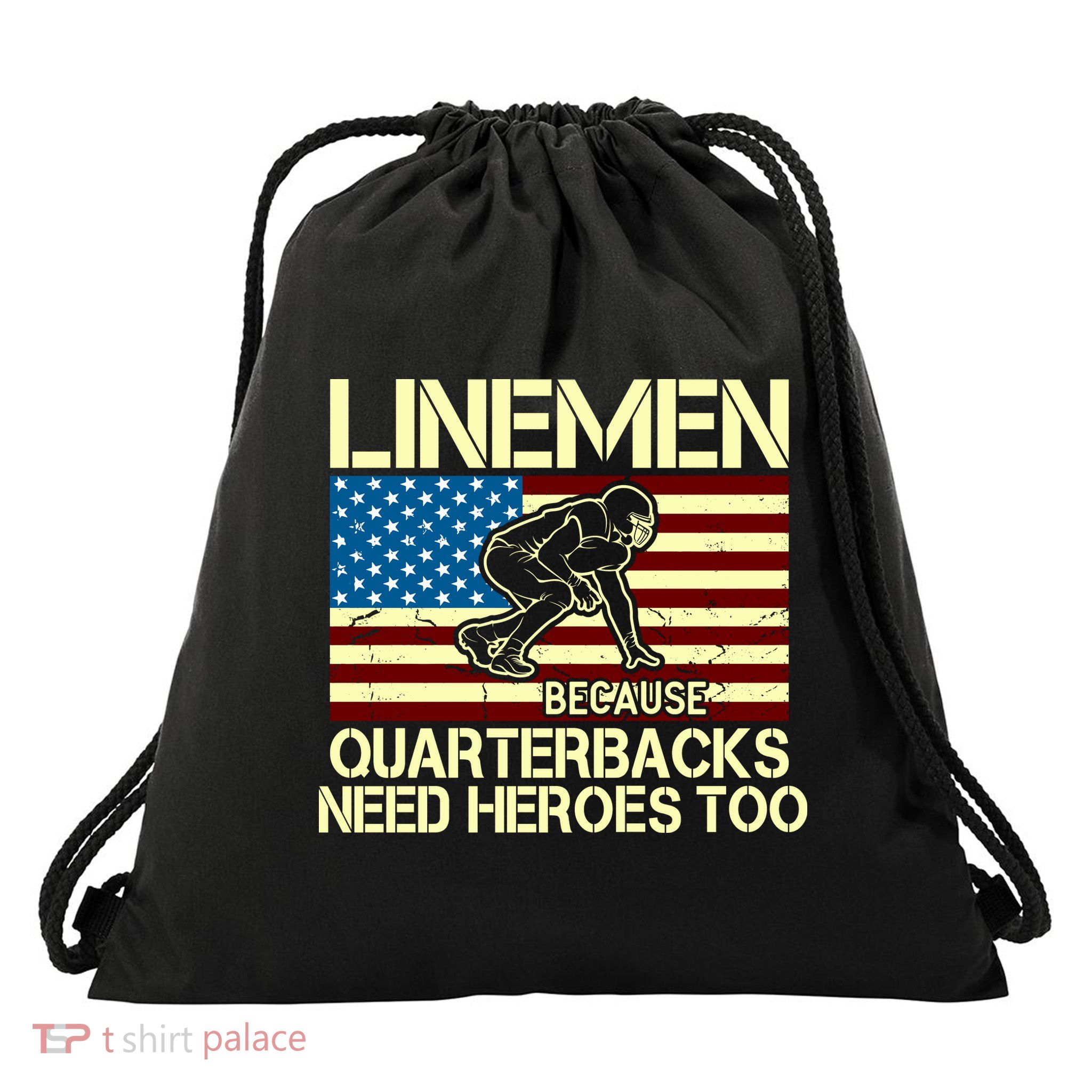 Linemen Heroes Drawstring Bag