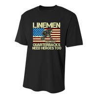 Linemen Heroes Youth Performance Sprint T-Shirt