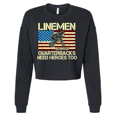 Linemen Heroes Cropped Pullover Crew