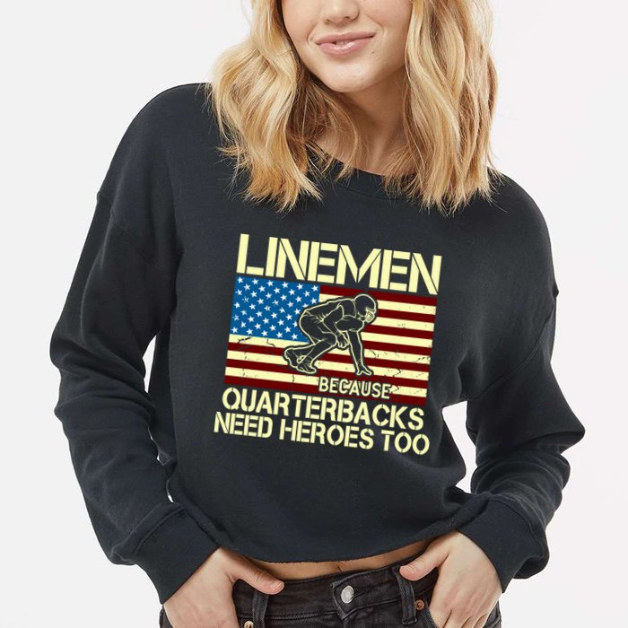 Linemen Heroes Cropped Pullover Crew