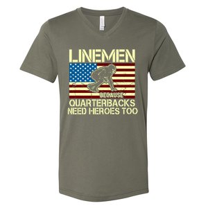 Linemen Heroes V-Neck T-Shirt