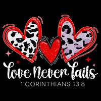 Leopard Heart Love Never Fails Christian ValentineS Day Gift Drawstring Bag