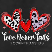 Leopard Heart Love Never Fails Christian ValentineS Day Gift 25L Jumbo Tote