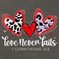 Leopard Heart Love Never Fails Christian ValentineS Day Gift Cotton Canvas Backpack