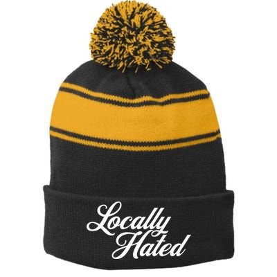 Locally Hated Stripe Pom Pom Beanie