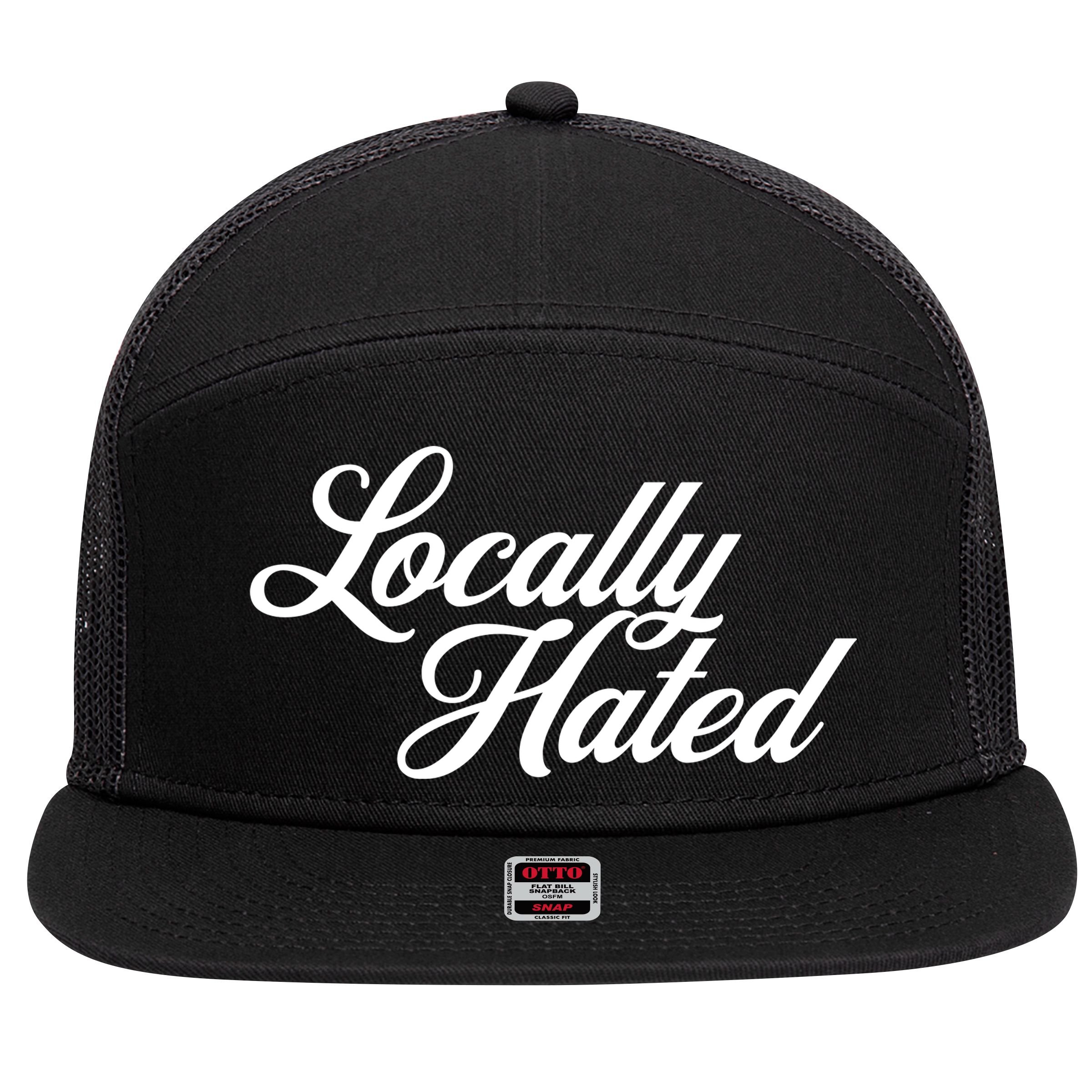 Locally Hated 7 Panel Mesh Trucker Snapback Hat