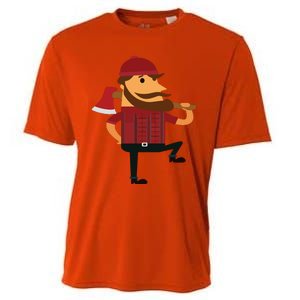 Lumberjack Hipster Mountain Man Flannel Axe Tee Cooling Performance Crew T-Shirt