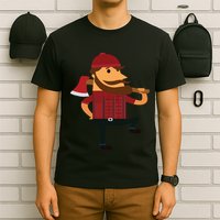 Lumberjack Hipster Mountain Man Flannel Axe Tee T-Shirt