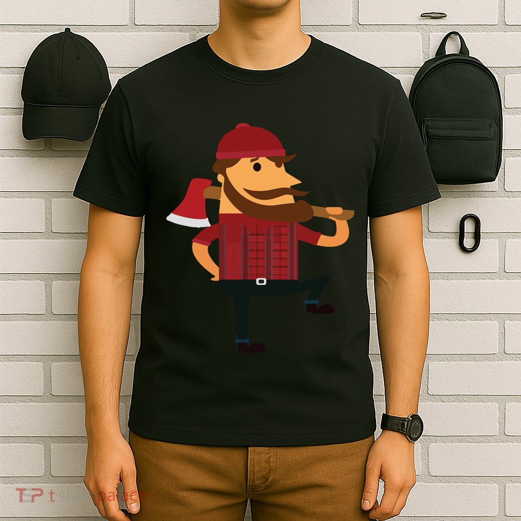 Lumberjack Hipster Mountain Man Flannel Axe Tee T-Shirt