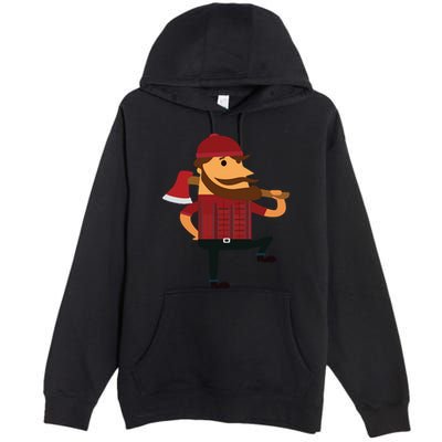 Lumberjack Hipster Mountain Man Flannel Axe Tee Premium Pullover Hoodie