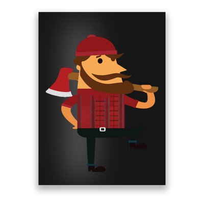 Lumberjack Hipster Mountain Man Flannel Axe Tee Poster