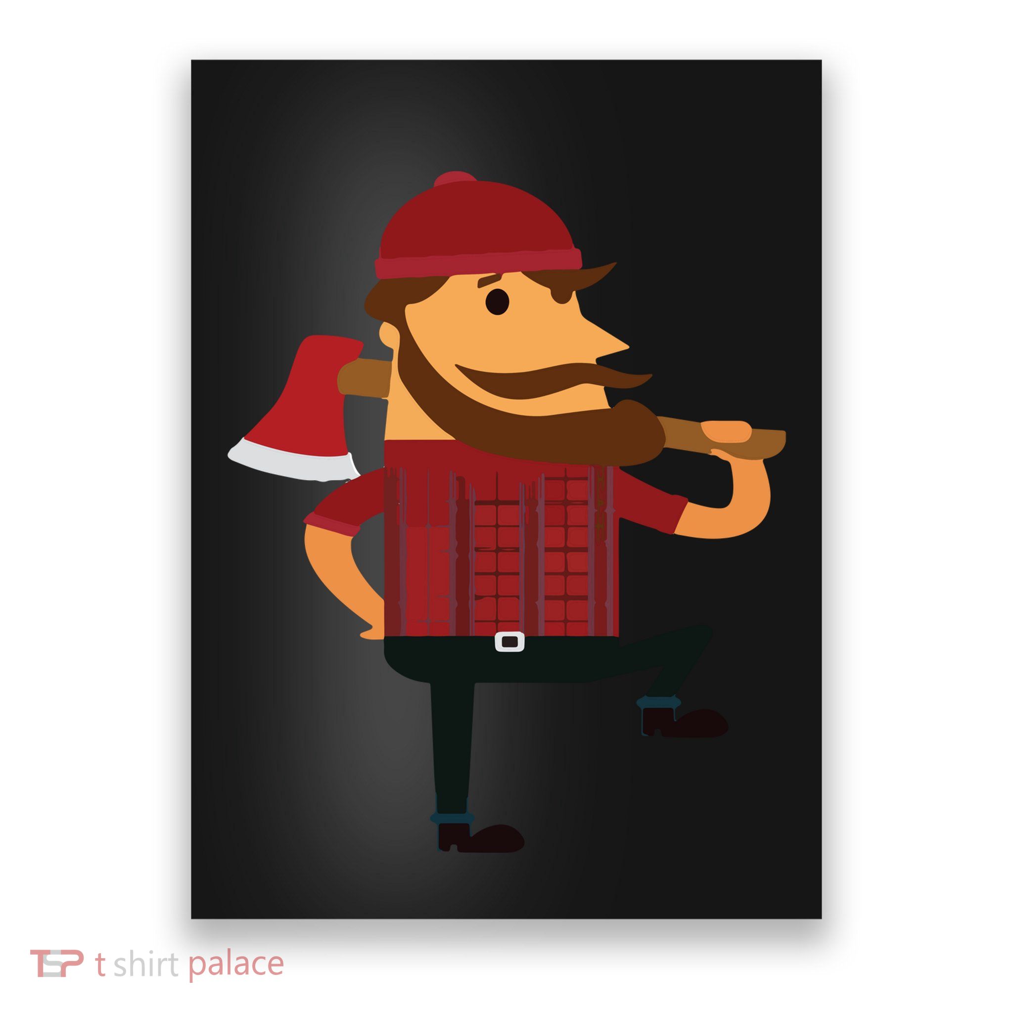 Lumberjack Hipster Mountain Man Flannel Axe Tee Poster