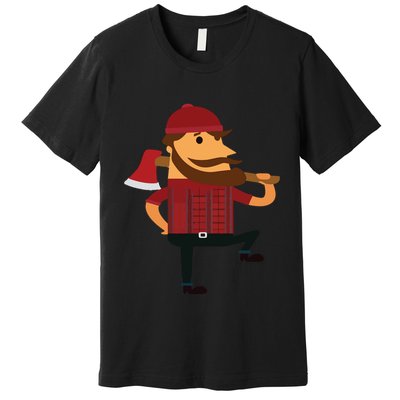 Lumberjack Hipster Mountain Man Flannel Axe Tee Premium T-Shirt