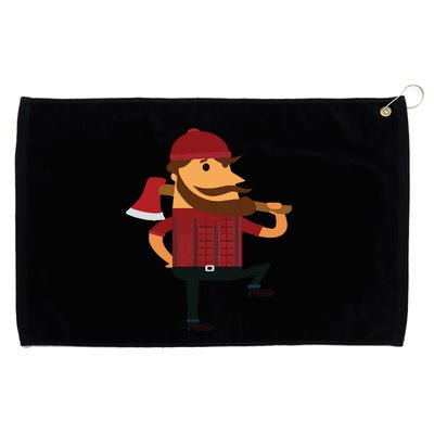 Lumberjack Hipster Mountain Man Flannel Axe Tee Grommeted Golf Towel
