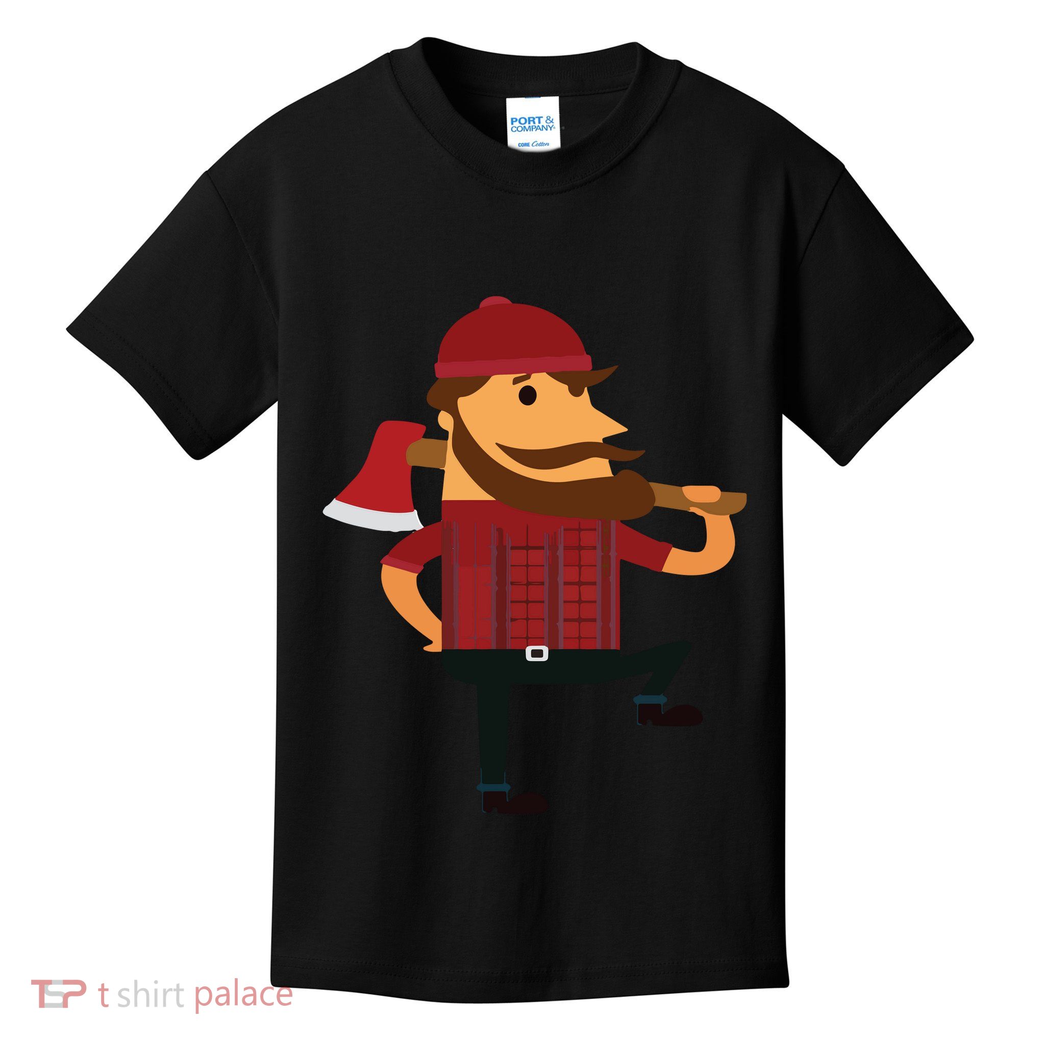 Lumberjack Hipster Mountain Man Flannel Axe Tee Kids T-Shirt