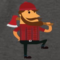 Lumberjack Hipster Mountain Man Flannel Axe Tee Vector Backpack