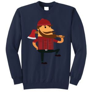 Lumberjack Hipster Mountain Man Flannel Axe Tee Tall Sweatshirt