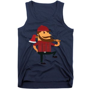 Lumberjack Hipster Mountain Man Flannel Axe Tee Tank Top