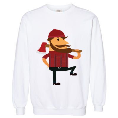 Lumberjack Hipster Mountain Man Flannel Axe Tee Garment-Dyed Sweatshirt
