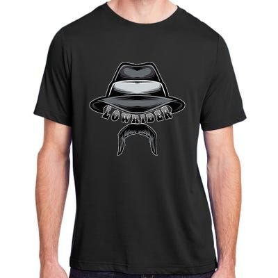 Lowrider Hat & Moustache Chicano Cholo Latino Low Rider Adult ChromaSoft Performance T-Shirt