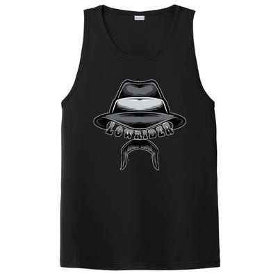 Lowrider Hat & Moustache Chicano Cholo Latino Low Rider PosiCharge Competitor Tank