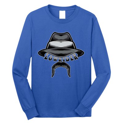 Lowrider Hat & Moustache Chicano Cholo Latino Low Rider Long Sleeve Shirt