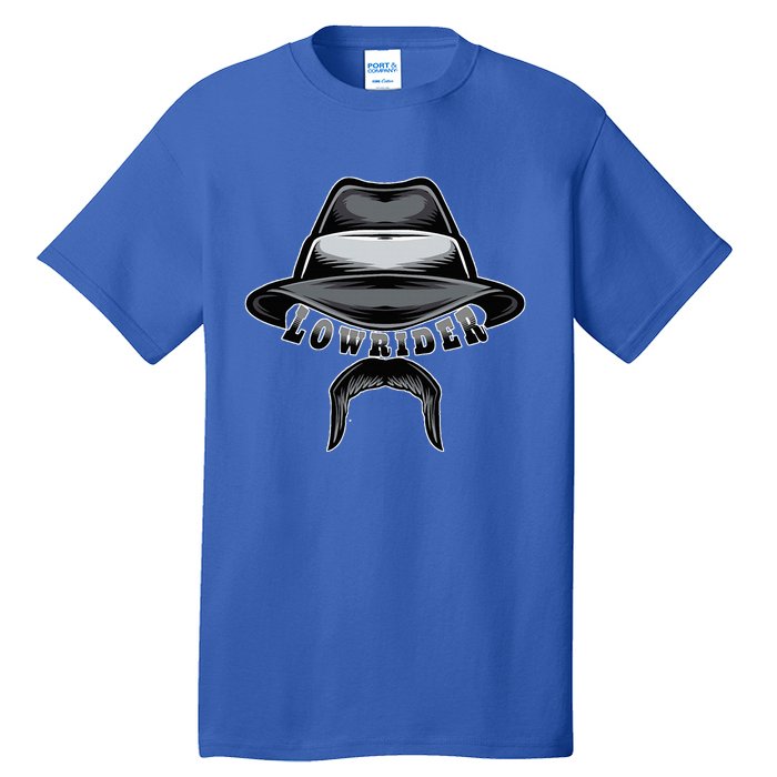 Lowrider Hat & Moustache Chicano Cholo Latino Low Rider Tall T-Shirt