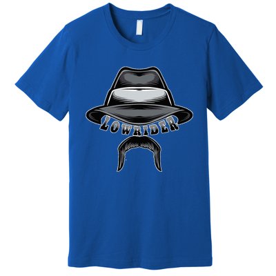 Lowrider Hat & Moustache Chicano Cholo Latino Low Rider Premium T-Shirt