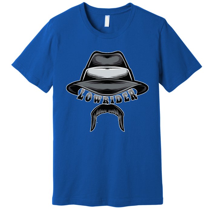 Lowrider Hat & Moustache Chicano Cholo Latino Low Rider Premium T-Shirt