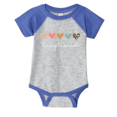 Leopard Hearts Matching Valentines Day For Receptionist Gift Infant Baby Jersey Bodysuit