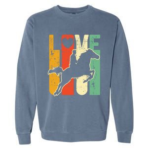 Love Horse Mom Horseback Rider Equestrian Riding Jockeys Cute Gift Garment-Dyed Sweatshirt