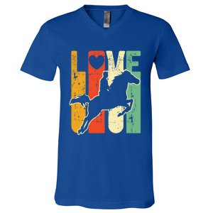 Love Horse Mom Horseback Rider Equestrian Riding Jockeys Cute Gift V-Neck T-Shirt