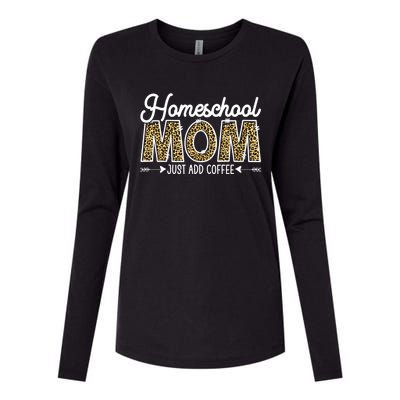 Leopard Homeschool Mom Mama Coffee Mothers Day Gift Womens Cotton Relaxed Long Sleeve T-Shirt