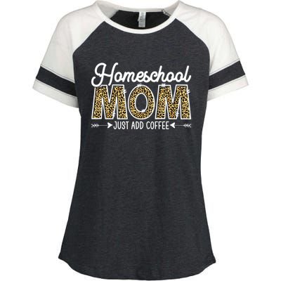 Leopard Homeschool Mom Mama Coffee Mothers Day Gift Enza Ladies Jersey Colorblock Tee