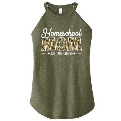 Leopard Homeschool Mom Mama Coffee Mothers Day Gift Women's Perfect Tri Rocker Tank