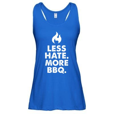 Less Hate More Bbq Smoke Meat Flame Quote Home Cook Dad Gift Ladies Essential Flowy Tank