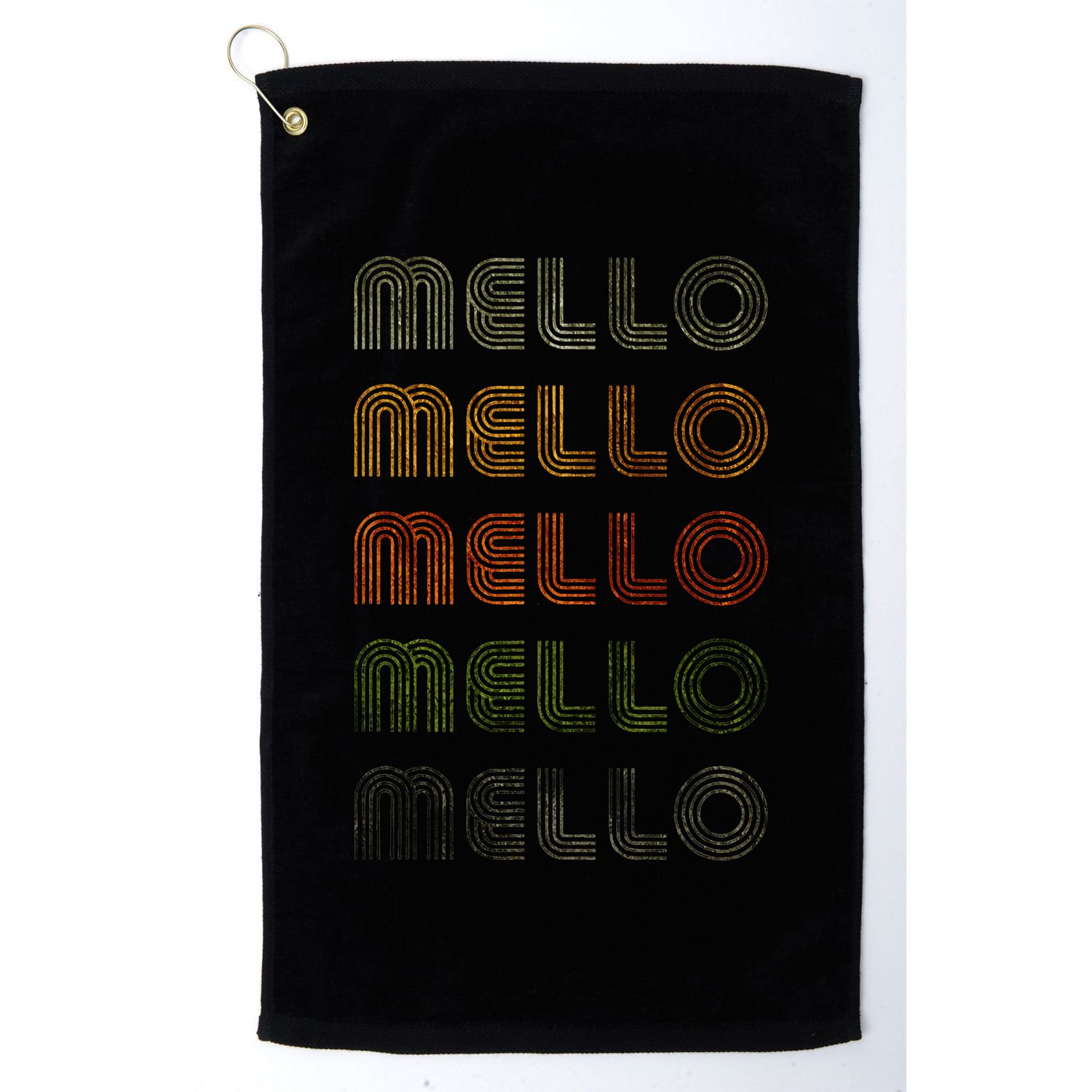 Love Heart Mello Grunge Vintage Style Black Mello Golf Towel