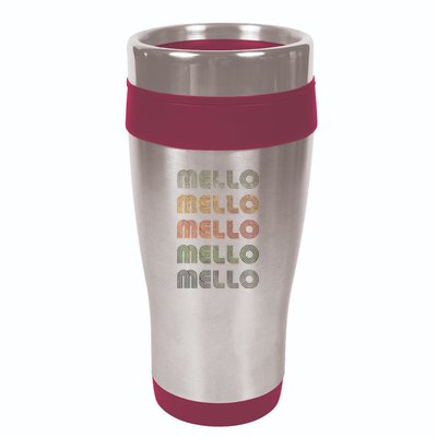 Love Heart Mello Grunge Vintage Style Black Mello 16oz Travel Tumbler