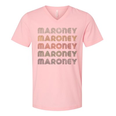 Love Heart Maroney Grunge Vintage Style Black Maroney V-Neck T-Shirt