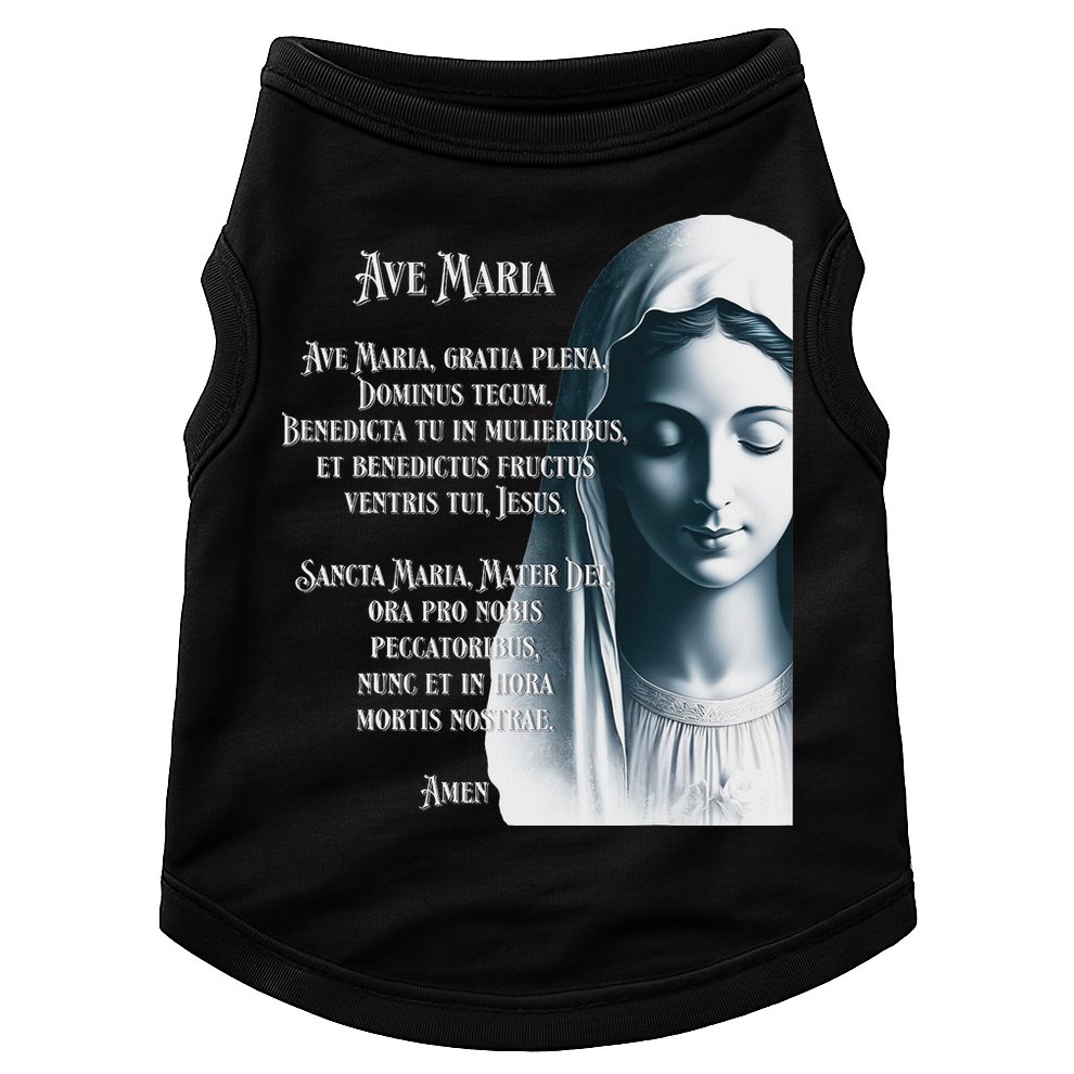 Latin Hail Mary Blessed Mother Rosary Prayer Doggie Tank