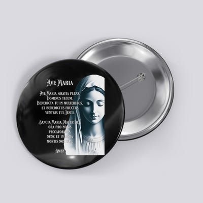 Latin Hail Mary Blessed Mother Rosary Prayer Button