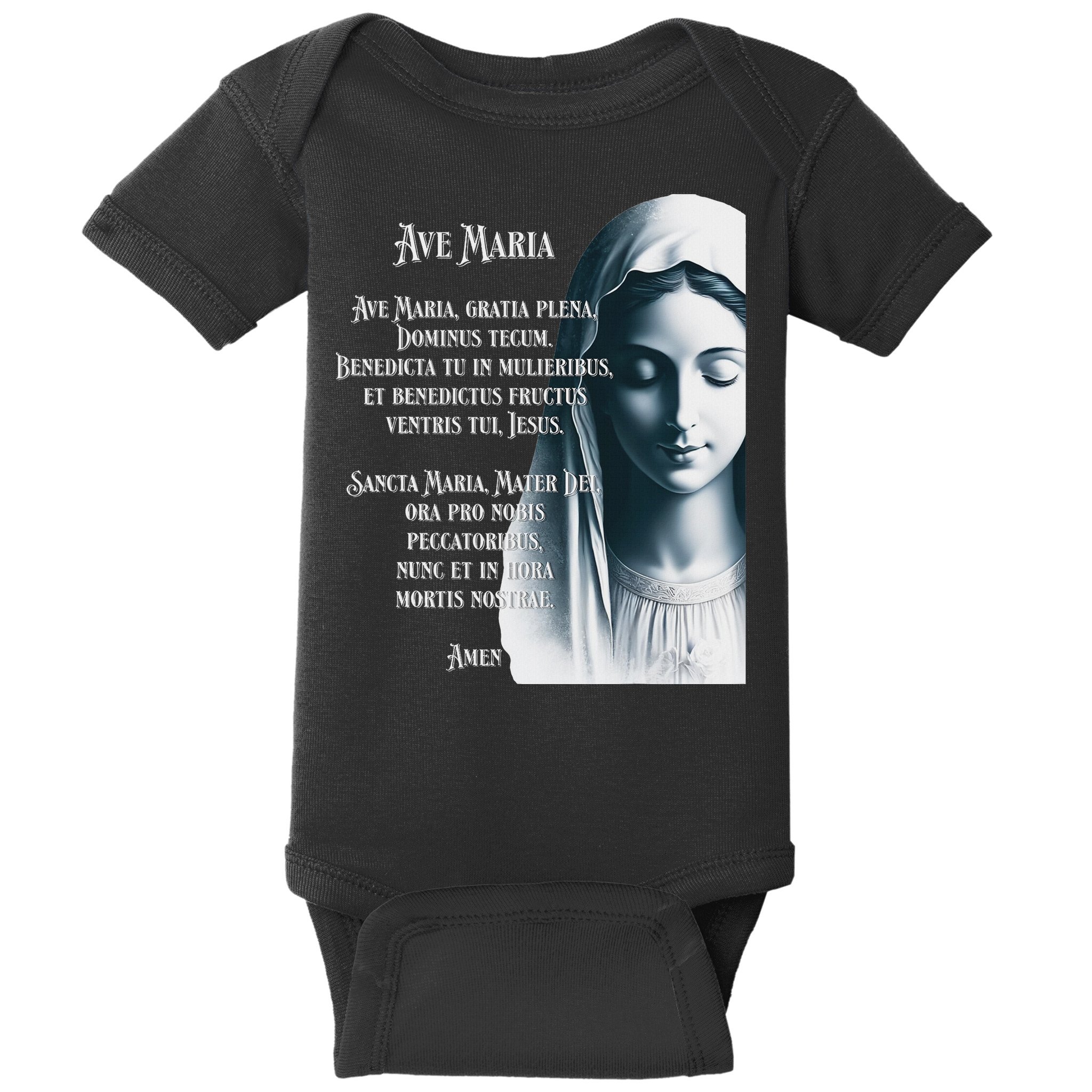 Latin Hail Mary Blessed Mother Rosary Prayer Baby Bodysuit
