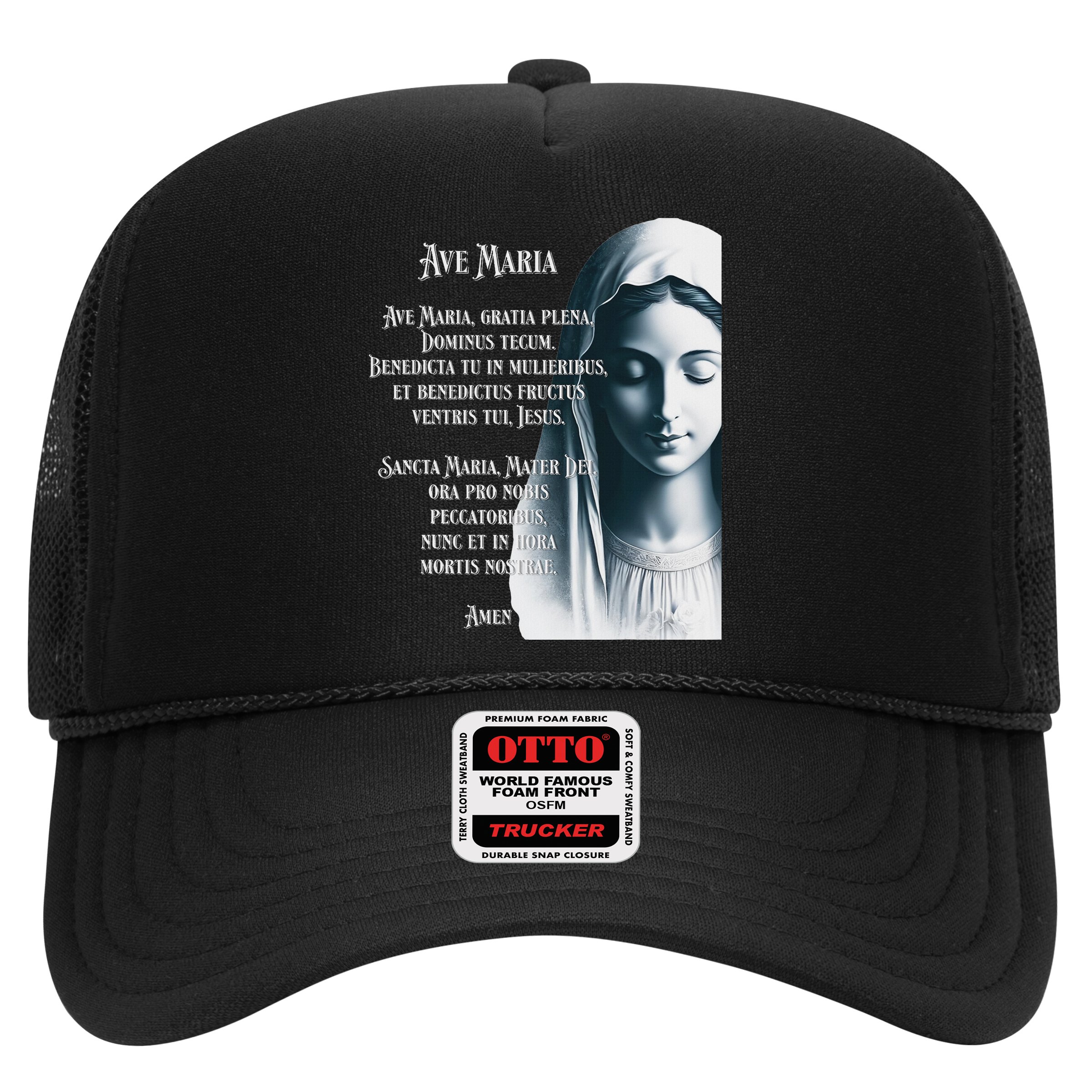 Latin Hail Mary Blessed Mother Rosary Prayer Hat
