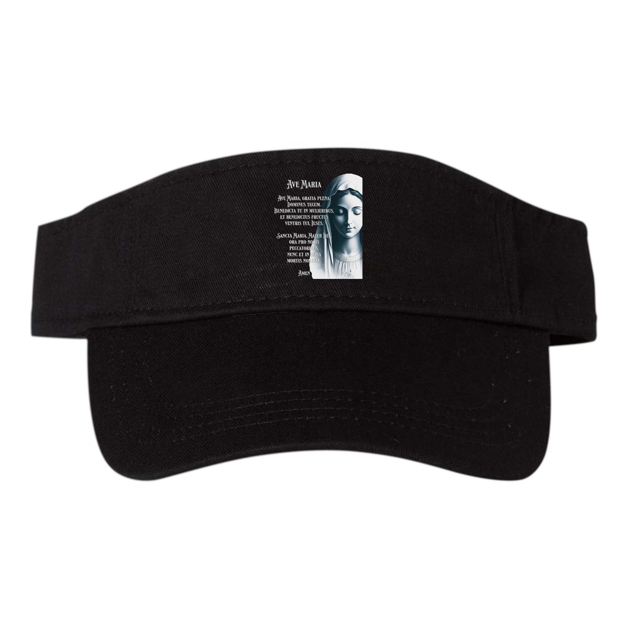 Latin Hail Mary Blessed Mother Rosary Prayer Visor