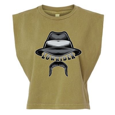 Lowrider Hat & Moustache Chicano Cholo Latino Low Rider Garment-Dyed Women's Muscle Tee