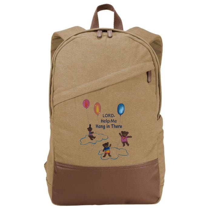 Lord Help Me Hang In There Funny Meme Cotton Canvas Backpack